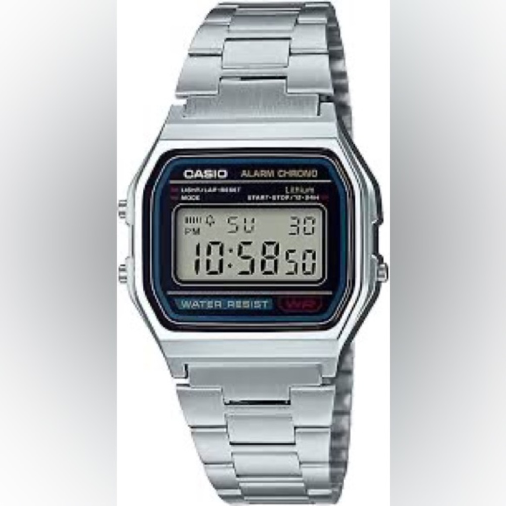 Mens Casio A158WA-1DF silver